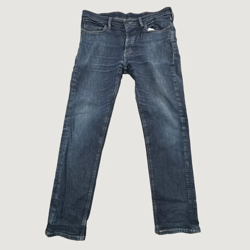Levis 511 Slim Fit Jeans Mens 38x32 Dark Wash Indigo Denim Button Fly 191110003